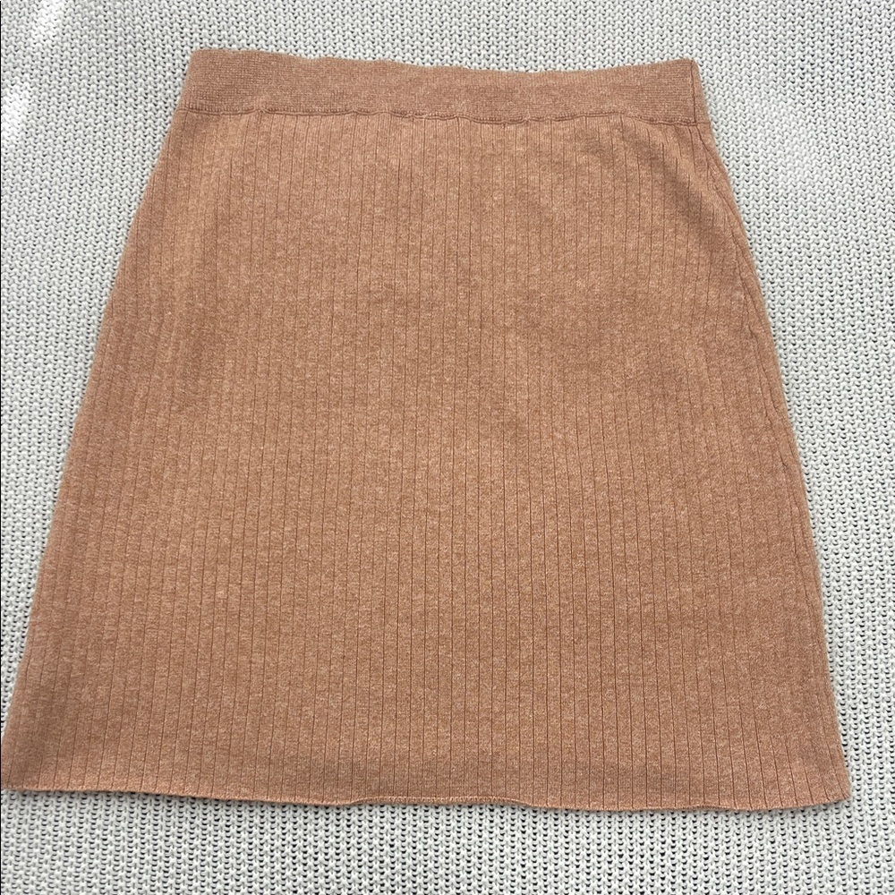FP Movement by Free People Camel Ribbed Knit Mini Skirt Tan Large NEW - Picture 5 of 9